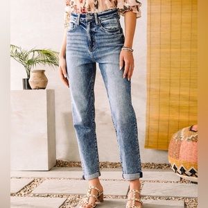 KANCAN Baggy Fit Stretch High Waisted Mom Jeans Denim Women’s Size 28